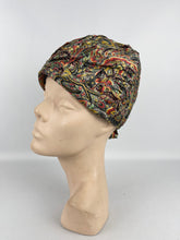 Load image into Gallery viewer, Fabulous Original 1920's Pleated Cloche in Vibrant Shades with Bow Trim *