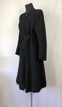 Load image into Gallery viewer, Original 1930s Inky Black Boucle Wool Belted Coat - Bust 36 38