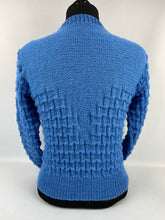 Load image into Gallery viewer, Reproduction 1930s Hand Knitted Jumper in Soft Blue - B36 37 38 39 40