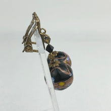 Load image into Gallery viewer, Vintage Black Wedding Cake Glass Clip On Earrings