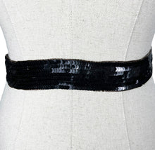 Load image into Gallery viewer, Original 1930's Black and Gold Sequin and Beaded Belt - Waist 25 26