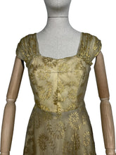 Load image into Gallery viewer, Original 1950's Berthe Alexandrie Gold Lame Organza Cocktail Dress - Bust 35 36