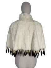 Load image into Gallery viewer, Original 1930's or 1940's Vintage White Ermine Evening Cape with Black and White Tails - Stunning Cape