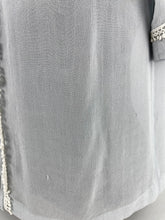 Load image into Gallery viewer, Original 1930's Powder Blue Chiffon Blouse with White Applique Trim - Bust 32