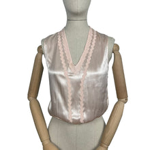 Load image into Gallery viewer, Original 1930's Pale Pink Satin Backed Crepe and Net Dickie Blouse - Bust 32 33 34