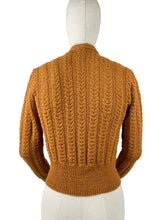 Load image into Gallery viewer, Reproduction 1930's Long Sleeved Cable Hand Knitted Jumper with Neat Bow at the Neck - Bust 33 34 35