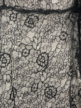 Load image into Gallery viewer, Original 1930s Black Lace Tunic Blouse with Asymmetrical Finish - Bust 32 33 34