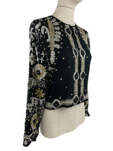 Load image into Gallery viewer, Original 1930's Black Chiffon and Silk Heavily Beaded Evening Jacket - Stunning Piece - Bust 32 33 34