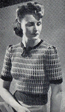 Load image into Gallery viewer, Reproduction 1940s Waffle Stripe Jumper Knitted from a Wartime Pattern - B 35 36 37 38