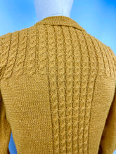 Load image into Gallery viewer, 1930's Reproduction Hand Knitted Long Sleeved Cable Jumper in Mustard Using Beautifully Soft Alpaca - Bust 34 36