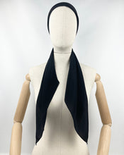 Load image into Gallery viewer, Original 1930's Black Crepe Dagger Point Scarf - Great Headscarf - Great Christmas Gift