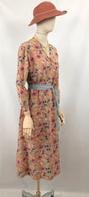 Load image into Gallery viewer, 1930s Rayon Floral Dress in Pastel Shades - Bust 36 38