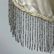 Load image into Gallery viewer, Original 1920's 1930's Silk Tap Pants with Beaded Fringe Detail in Silver - Waist 30 32 34