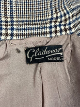 Load image into Gallery viewer, Wounded But Wearable Original 1930's Blue, Brown and Cream Check Suit - Bust 32 33