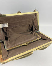 Load image into Gallery viewer, Wounded Original 1940's Brown Ostrich Leather Handbag