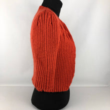 Load image into Gallery viewer, 1940s Reproduction Hand Knitted Bolero in Tomato - B34 35 36