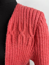 Load image into Gallery viewer, 1940s Reproduction Hand Knitted Bolero in Salmon Pink - Bust 36 38 40 42 44