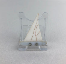 Load image into Gallery viewer, 1940s White and Blue Sailing Boat Brooch - Make Do and Mend