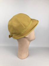 Load image into Gallery viewer, 1950s Wetherall Sports Hat in Soft Mustard - Charming Little Sports Hat