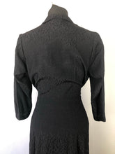 Load image into Gallery viewer, 1940s Volup Black Crepe Dress - B40