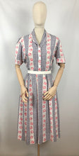 Load image into Gallery viewer, Original 1950s Black, White and Red Cherry Print Dress - Bust 36 38 40