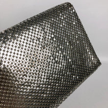 Load image into Gallery viewer, Original 1940s 1950s Whiting and Davis Clutch Purse in Silver with Clear Paste Clasp