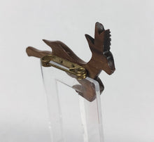 Load image into Gallery viewer, 1940s 1950s Vintage Wooden Leaping Stag Brooch - Prancing Deer Pin