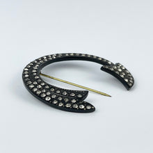 Load image into Gallery viewer, Art Deco Arrow Shaped Black Hat Flash Set With Clear Paste - Great Vintage Piece