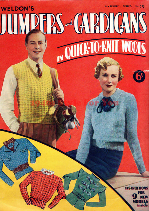1930s Knitting Booklet - Weldon's Jumpers & Cardigans in Quick-To-Knit Wools