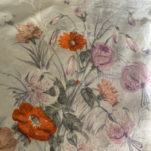 Load image into Gallery viewer, Original 1950&#39;s Floral Scarf in Orange and Purple - Great Headscarf for a Turban
