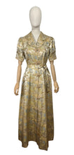 Load image into Gallery viewer, Original 1930’s Chinese Silk Brocade House Coat Robe in Gold, Pink and Blue - Stunning Evening Gown - Bust 36
