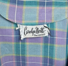 Load image into Gallery viewer, Original 1950’s Carolyn North Purple and Green Plaid Day Dress - Bust 36
