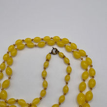 Load image into Gallery viewer, Original Art Deco 1930&#39;s Yellow Uranium Satin Glass Graduated Bead Necklace
