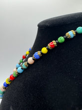 Load image into Gallery viewer, Original 1950&#39;s Mid Century Glass Harlequin Necklace in Vibrant Shades
