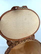 Load image into Gallery viewer, Original 1950&#39;s Tan Wicker and Leather Handbag

