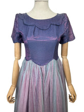 Load image into Gallery viewer, Original 1950&#39;s Purple and Pink Net Evening Dress with Scallop Detail - Bust 32 *
