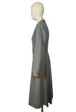 Load image into Gallery viewer, Original 1940&#39;s Grey Wool Princess Coat with Gorgeous Back Detail - Bust 36 37
