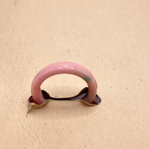 Original 1940's Wartime Scarf Ring Featuring a Little Pink Duck with a Gold Hat