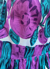 Load image into Gallery viewer, Original 1950's Cotton Dress in White, Green, Pink and Blue - Bust 36
