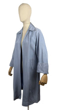 Load image into Gallery viewer, Original 1950&#39;s Ice Blue Grosgrain Edge to Edge Coat - Bust 36 38 40
