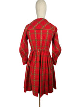 Load image into Gallery viewer, Original 1950&#39;s Candy Jones of California Red, Brown and Mustard Cotton Day Dress - Bust 34 35 *
