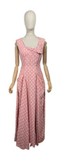 Load image into Gallery viewer, Original 1950&#39;s Pink and White Cotton Full Length Evening Dress with Pockets - Bust 36 *
