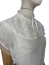 Load image into Gallery viewer, Original 1950&#39;s Sheer White Nylon Ruffle Blouse by &#39;The Claymar Reg&#39;d&#39; - Bust 37 39 *
