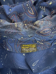 Original Men's 1940's 1950's Blue, Red and Cream Paisley Dressing Gown by Tootal - Chest 42