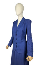 Load image into Gallery viewer, Original 1940&#39;s Hyacinth Blue Fine Linen Skirt Suit by Sacony Palm Beach - Bust 38 40
