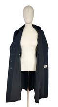 Load image into Gallery viewer, Original 1940&#39;s Zissman Model Black Wool Double Breasted Princess Coat with Velvet Collar and Pocket Detail - AS IS - Bust 38
