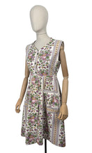 Load image into Gallery viewer, Original 1940&#39;s Thick Cotton Floral Stripe Sleeveless Chore Dress by Ritchwear - Bust 38 39
