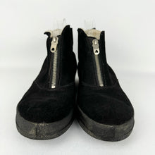 Load image into Gallery viewer, Original 1950&#39;s Morlands Fur Lined Black Suede Zip Front Winter Boots - UK 6 6.5
