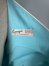 Load image into Gallery viewer, Original 1950's Turquoise Blue Cotton Dress with White Soutache by Carnegie - Bust 32 33 *
