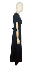 Load image into Gallery viewer, Original 1940’s Black Crepe Evening Dress with Lattice Work Front - Bust 32 34
